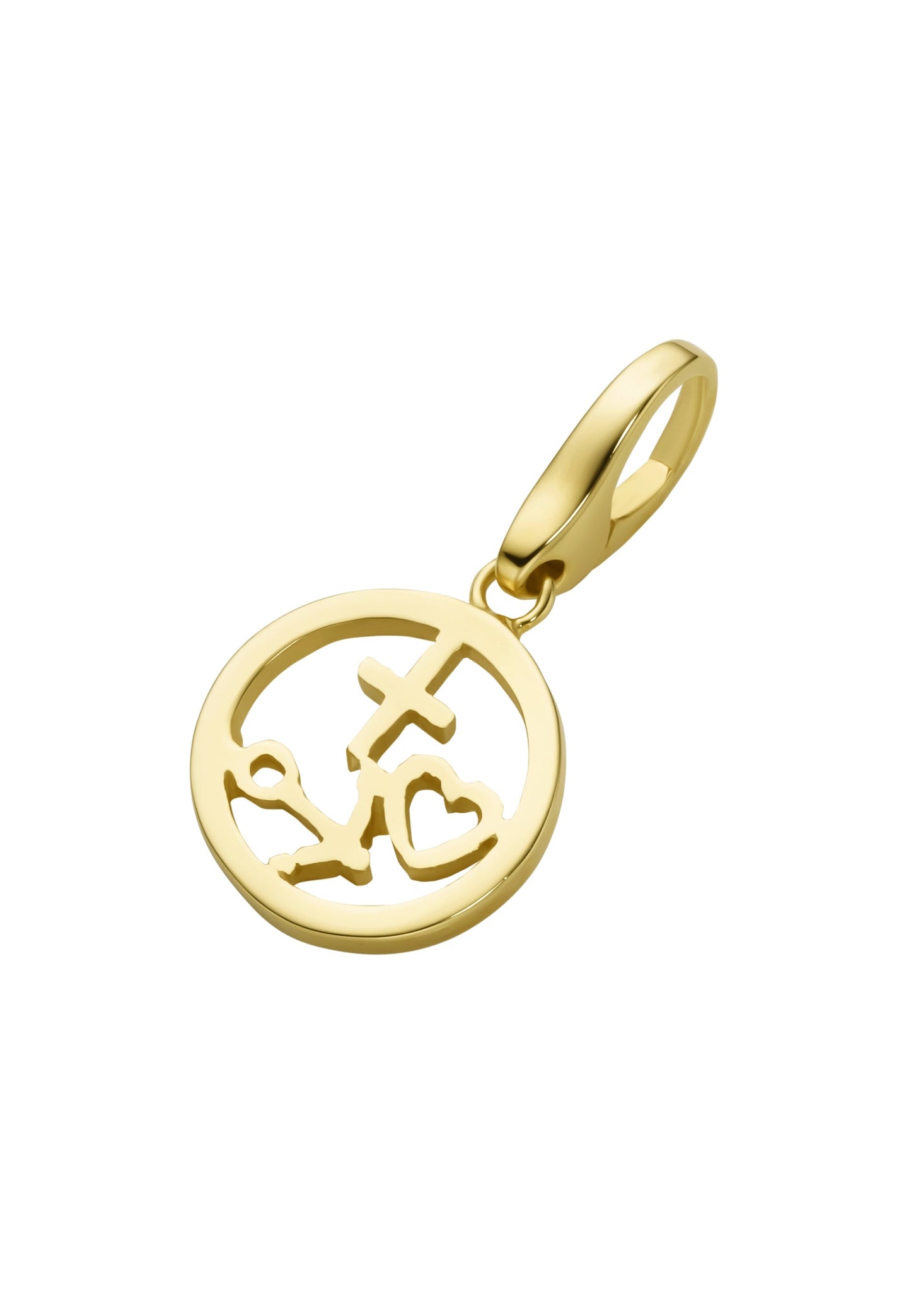 Bedel Geloof / Liefde / Hoop verguld (goud op zilver)