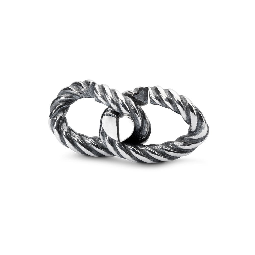 Shared heart double silver link