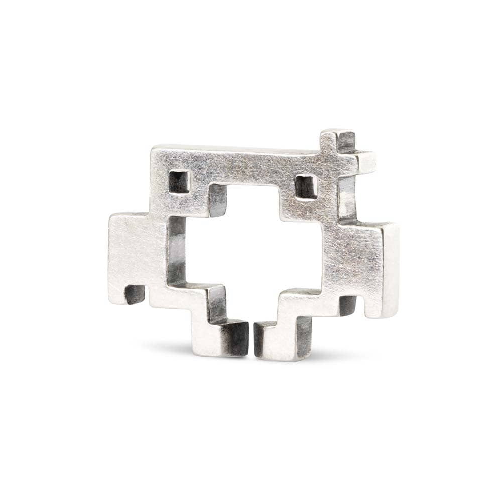 Pixels in love single silver link