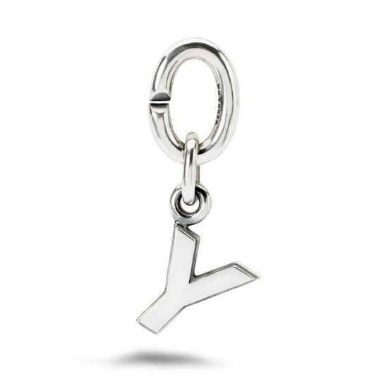 Y silver link charm