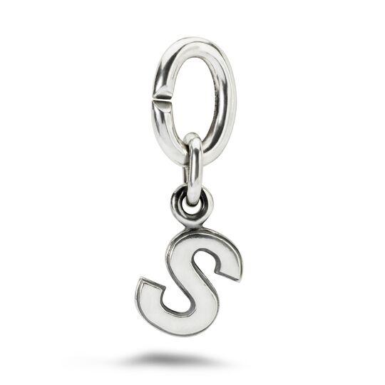 S silver link charm