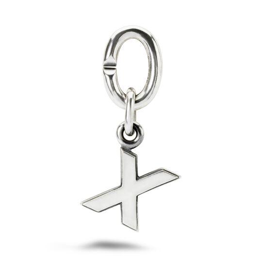 X silver link charm