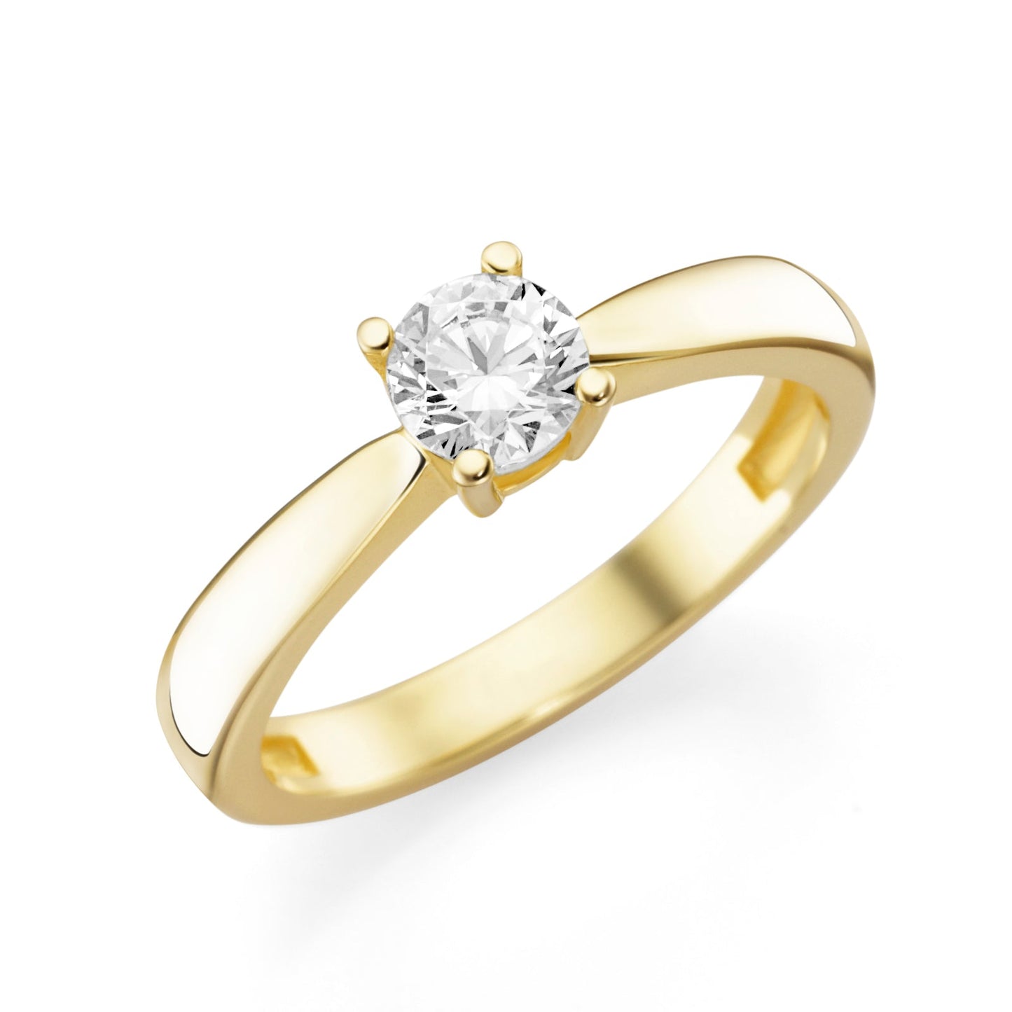 14 Karaats geel- of witgouden briljant ring 0,20crt