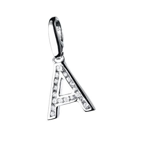 Bedel met zirkonia letter A