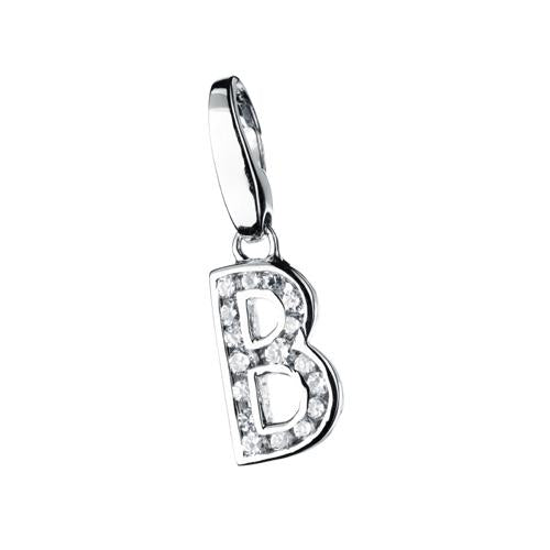 Bedel met zirkonia letter B