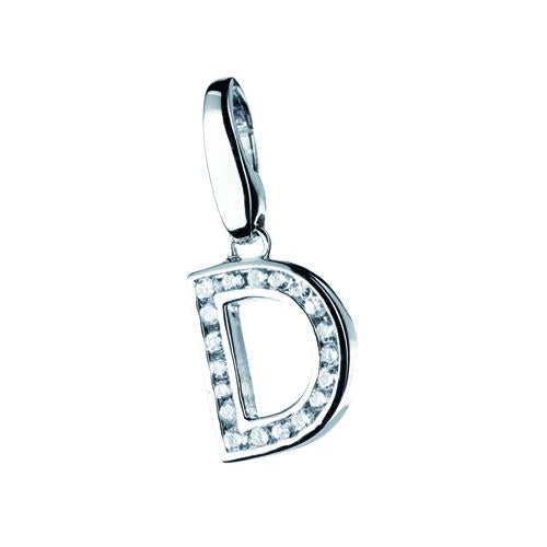 Bedel met zirkonia letter D