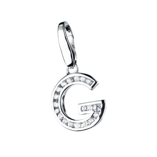 Bedel met zirkonia letter G