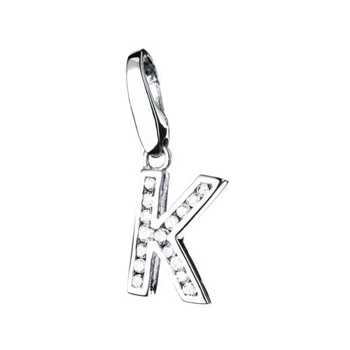 Bedel met zirkonia letter K