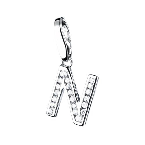 Bedel met zirkonia letter N