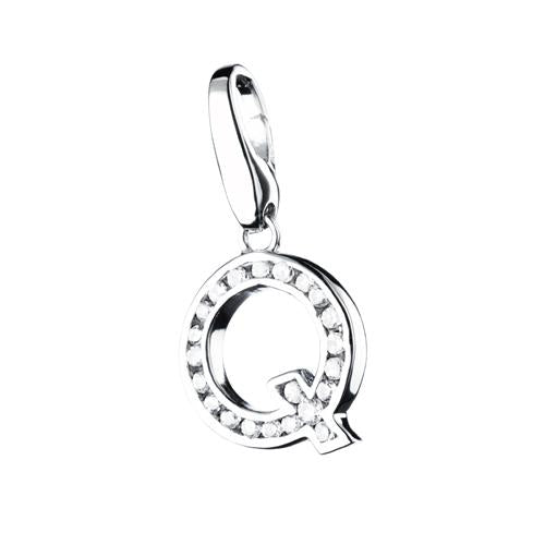 Bedel met zirkonia letter Q