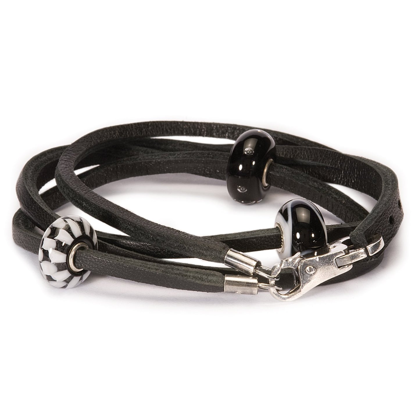Zwarte Leren Armband