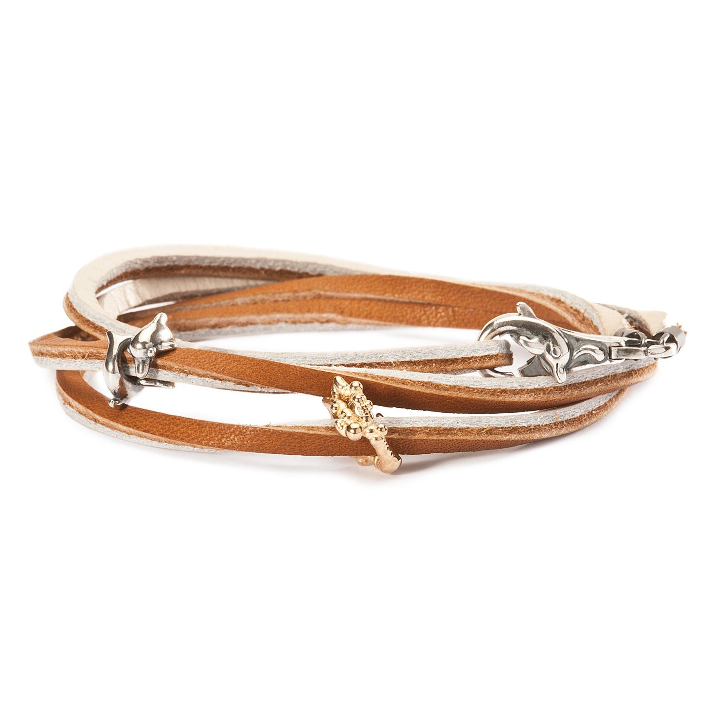 Bruine / Beige Leren Armband