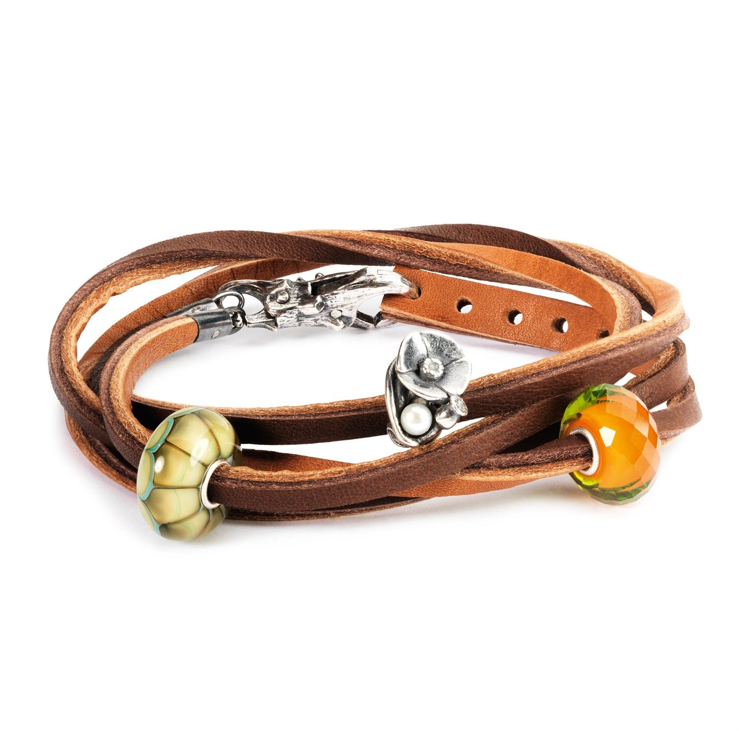 Licht / Donker Bruine Leren Armband