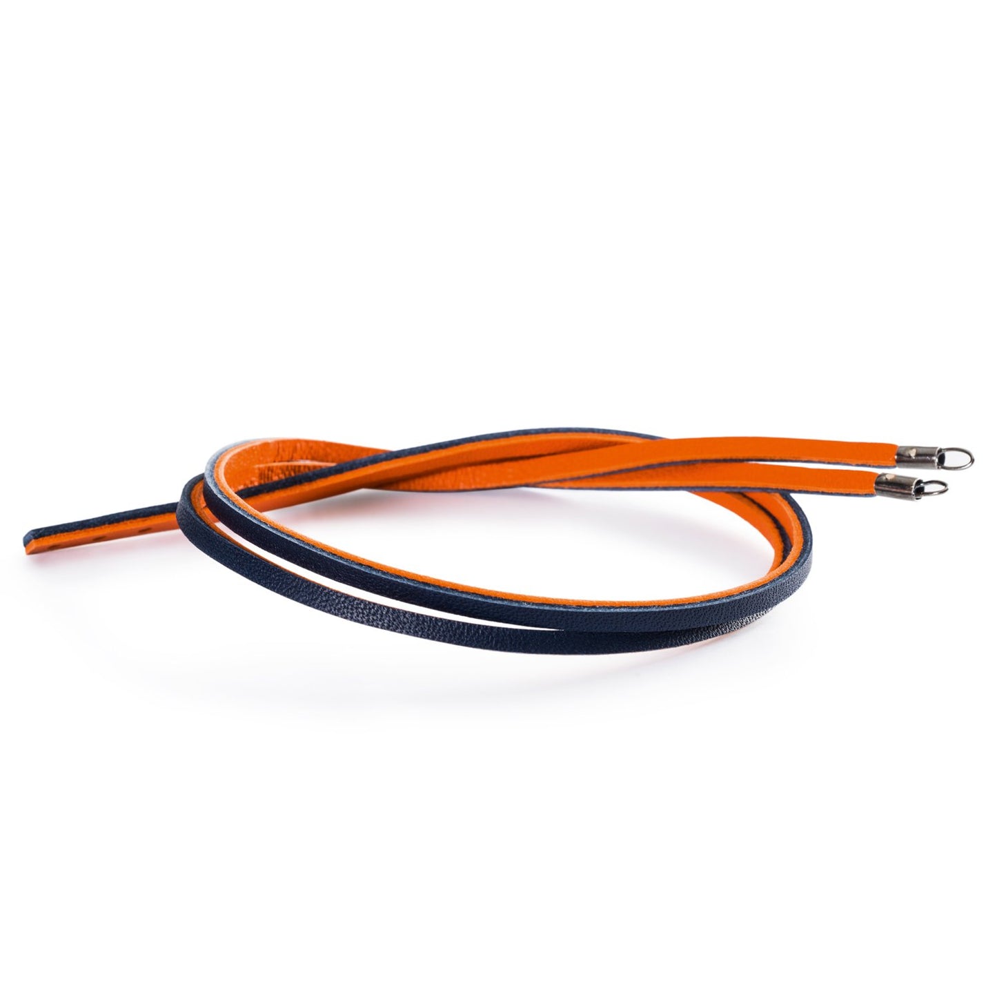 Oranje / Marine Leren Armband