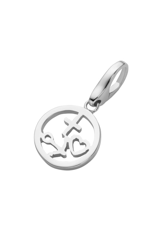 Bedel Geloof / Liefde / Hoop rond verguld (goud op zilver)