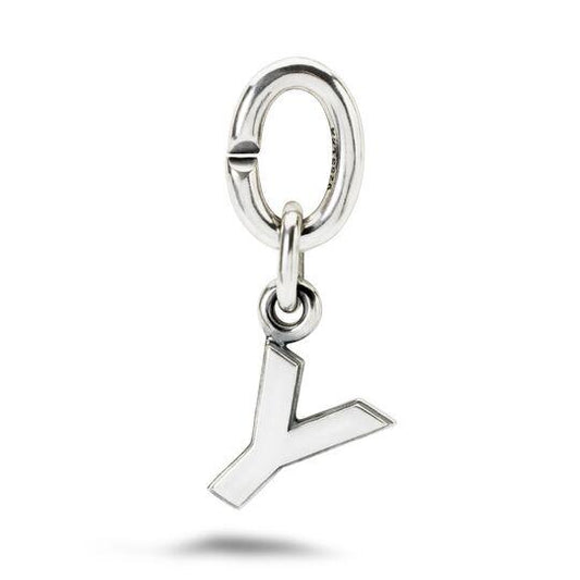 Y silver link charm