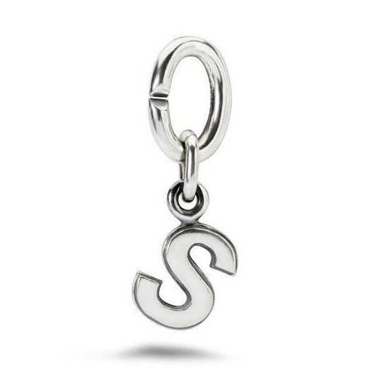 S silver link charm