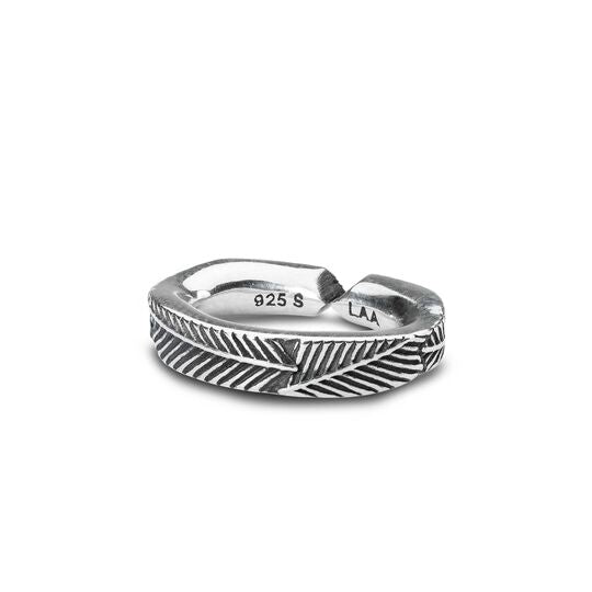 Palm leaf, single silver link