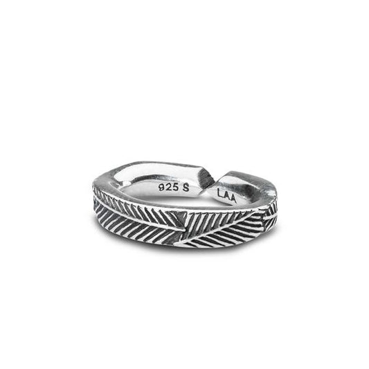 Palm leaf, single silver link