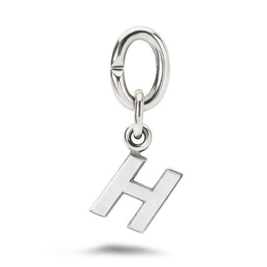 H silver link charm