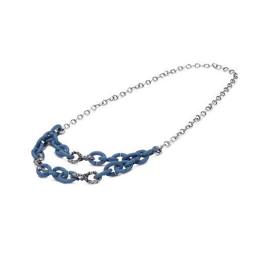 Bold Blue Chain Necklace
