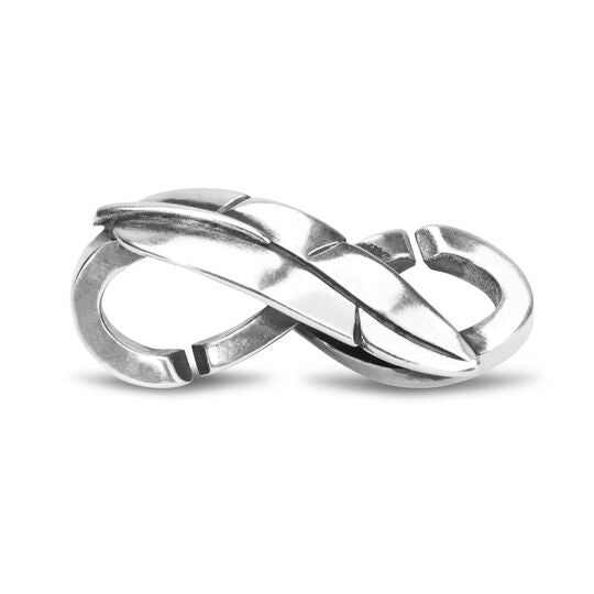 Freed feather, double silver link