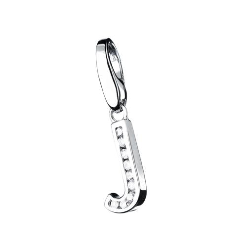Bedel met zirkonia letter J
