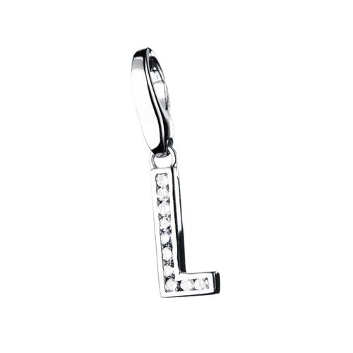 Bedel met zirkonia letter L