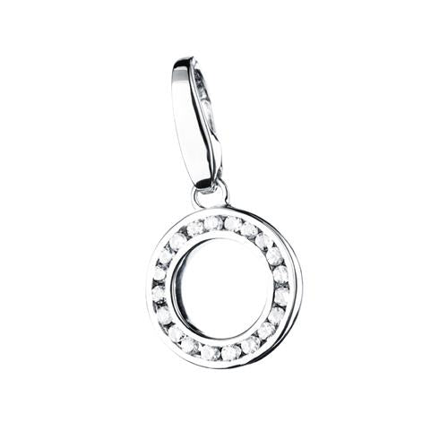 Bedel met zirkonia letter O