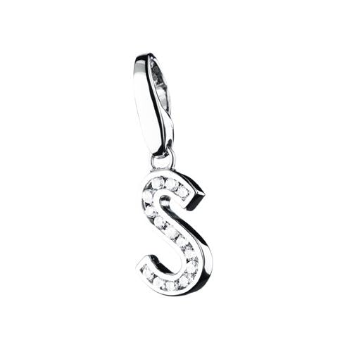 Bedel met zirkonia letter S