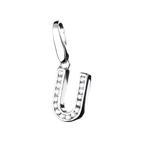 Bedel met zirkonia letter U