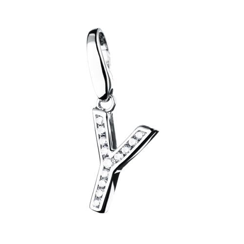 Bedel met zirkonia letter Y