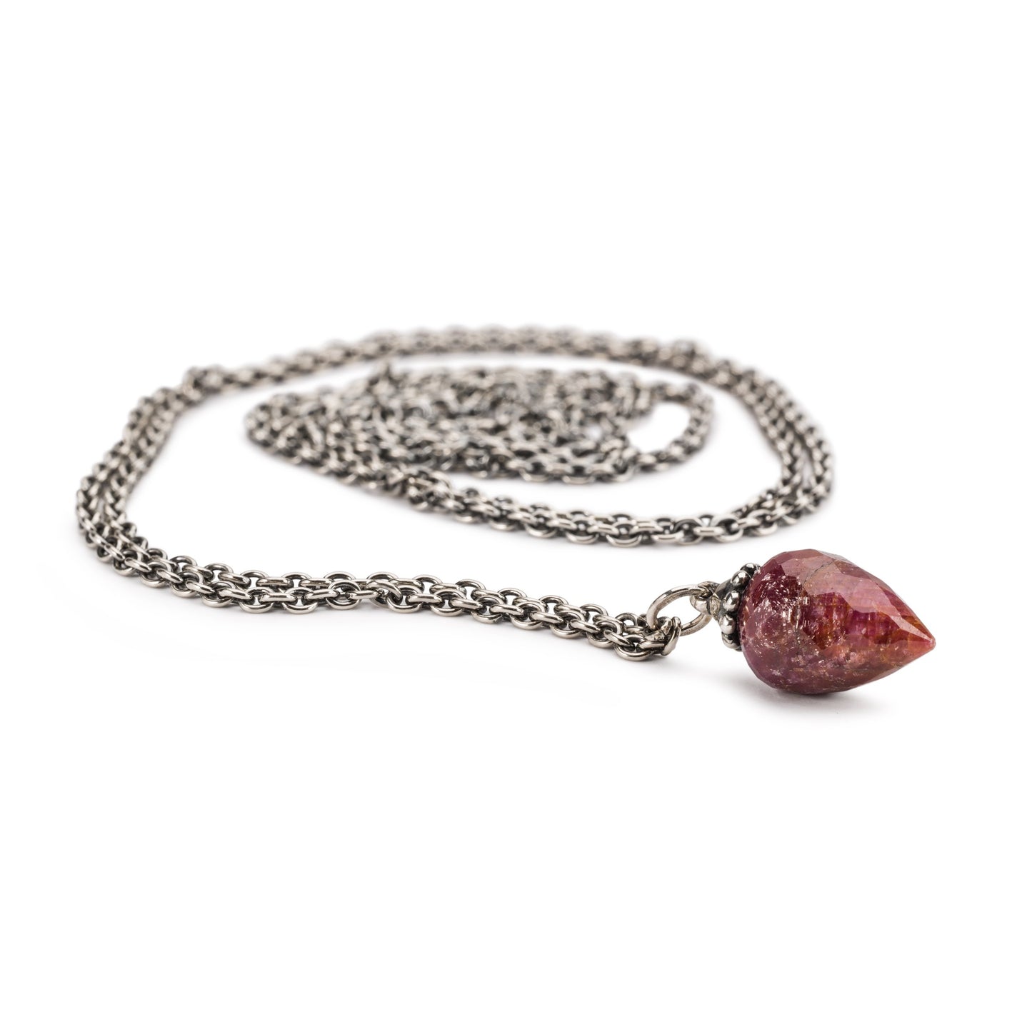 Sterling zilveren collier met robijn