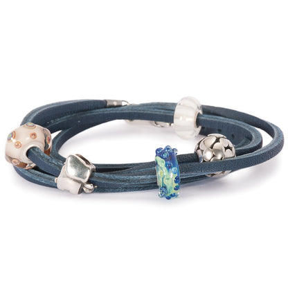 Blauwe Leren Armband