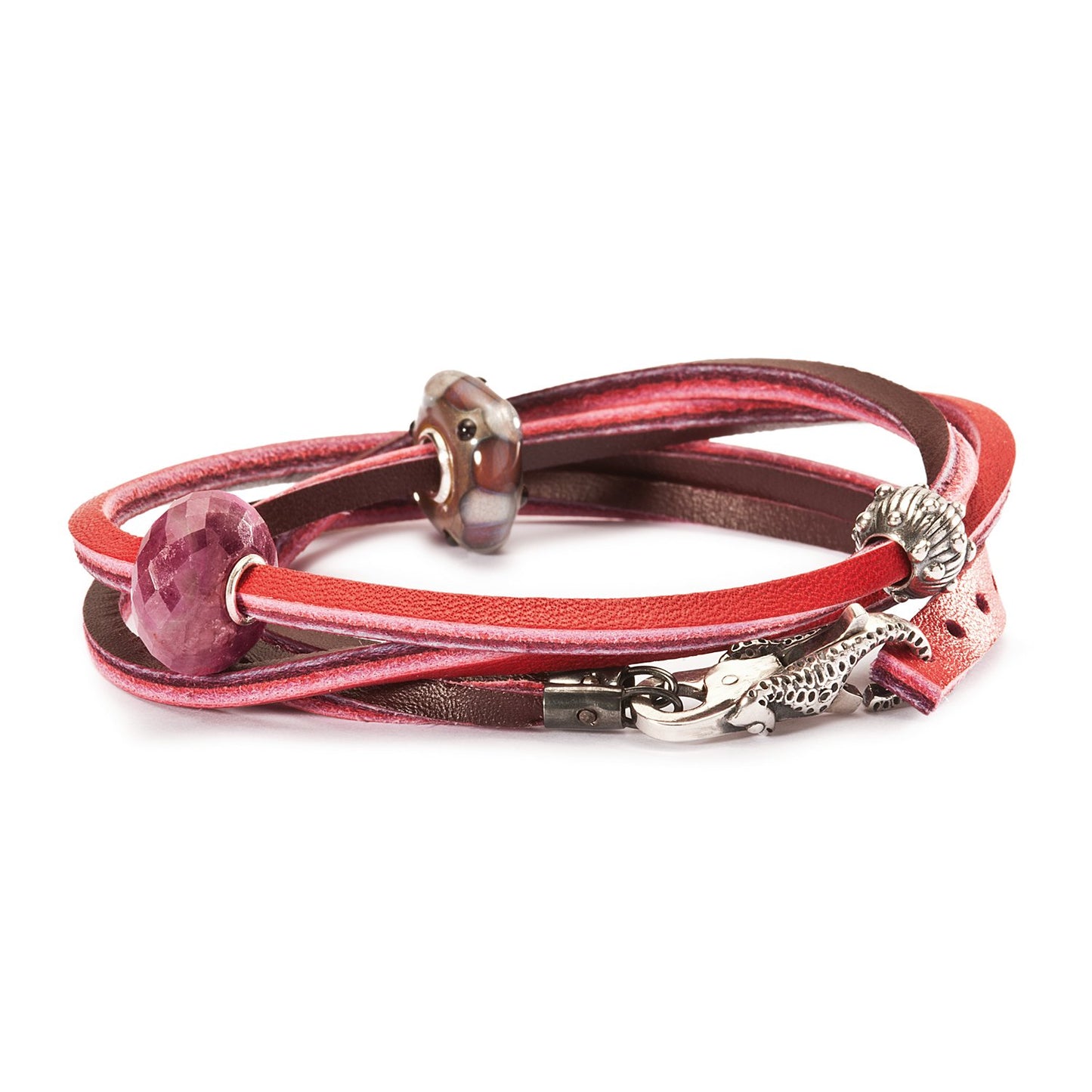 Rood / Bordeaux Leren Armband