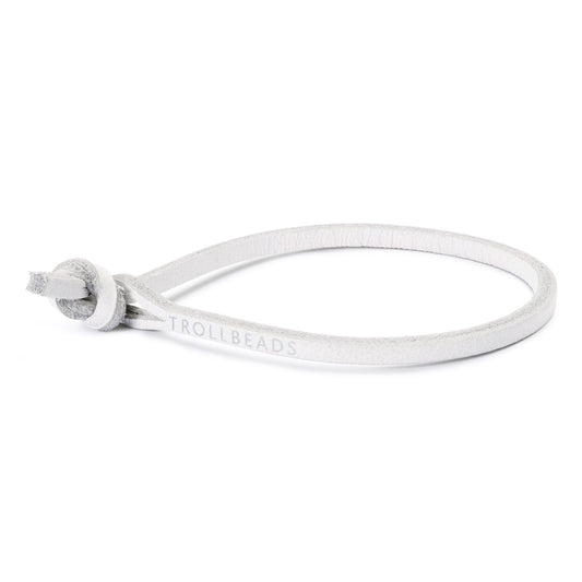 Witte Enkelvoudige Leren Armband