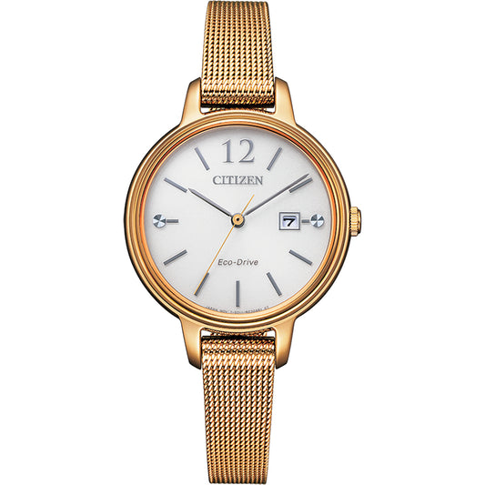 Citizen EW2447-89A horloge dames Eco-Drive goudkleurig