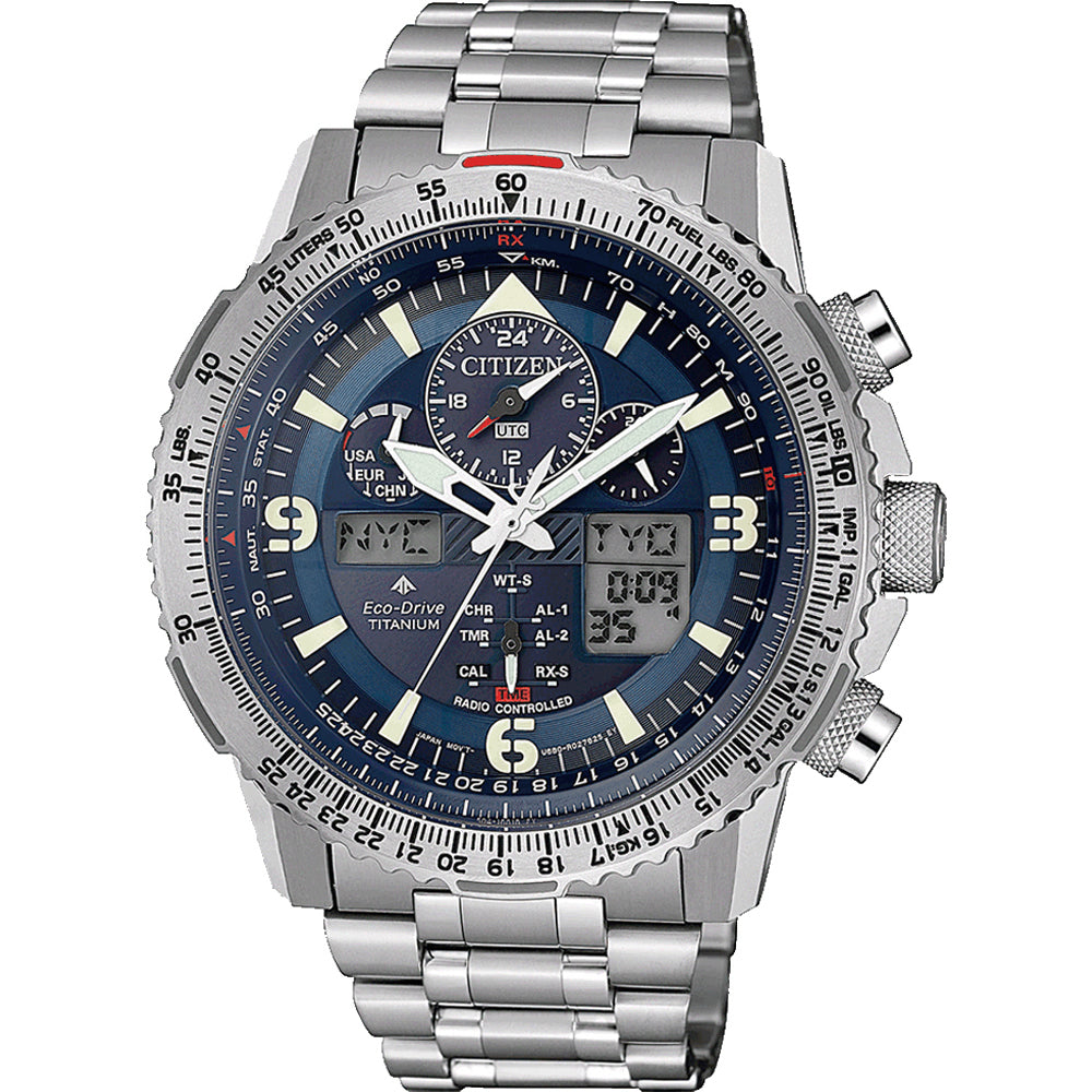 Citizen Radio Controlled JY8100-80L Horloge Skyhawk Titanium Blauw